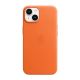 6. Apple Leather Case with MagSafe Orange, for iPhone 14 Plus