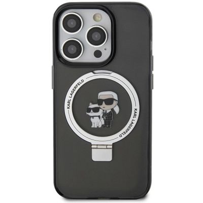 3. Karl Lagerfeld KLHMP15XHMRSKCK iPhone 15 Pro Max 6.7" black/black hardcase Ring Stand Karl&Choupette MagSafe
