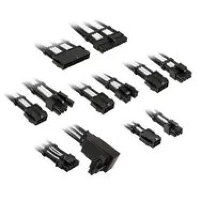 Kolink Core Pro Braided Cable Extension Kit 12V-2x6 Type 2 - Jet Black/Brilliant White