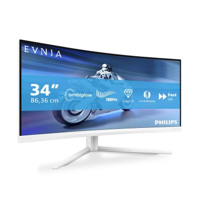 Philips 34M2C5501A/00 computer monitor 86.4 cm (34") 3440 x 1440 px Wide Quad HD LCD White