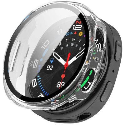 7. Tech-Protect Defense 2-Pack Case for Samsung Galaxy Watch 44mm - Clear Matte Black