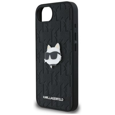 6. Karl Lagerfeld Monogram Choupette Head Pin iPhone 16e Case - Black