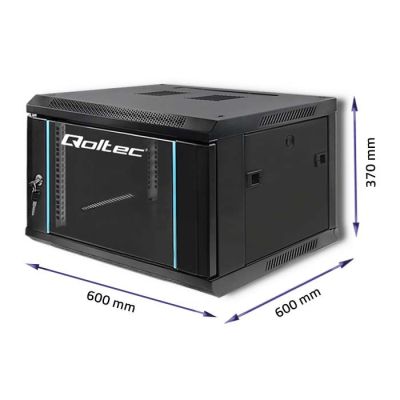 3. QOLTEC RACK 19" 6U 600X370X600 black wall-mounted cabinet