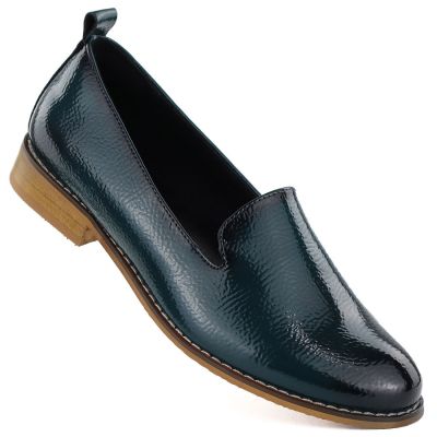 Women's patent leather shoes, navy blue, Potocki 19337