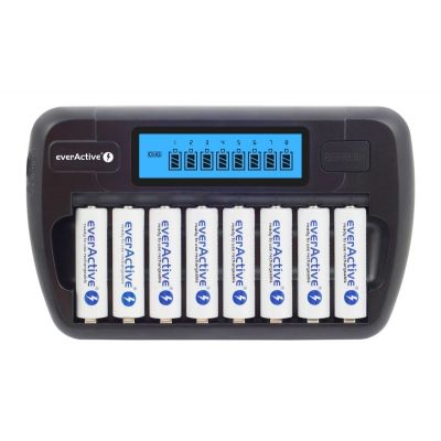 2. EVERACTIVE AAA/AA PROCESSOR CHARGER, 8 FULLY INDEPENDENT CHANNELS, CHARGING, REFRESHING, 12V ADAPTER INCLUDED NC-800