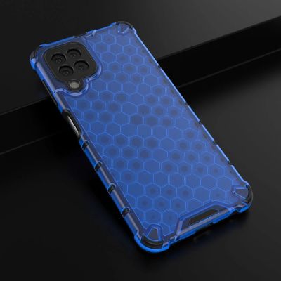 14. Honeycomb Case armor cover with TPU Bumper for Samsung Galaxy A22 4G blue
