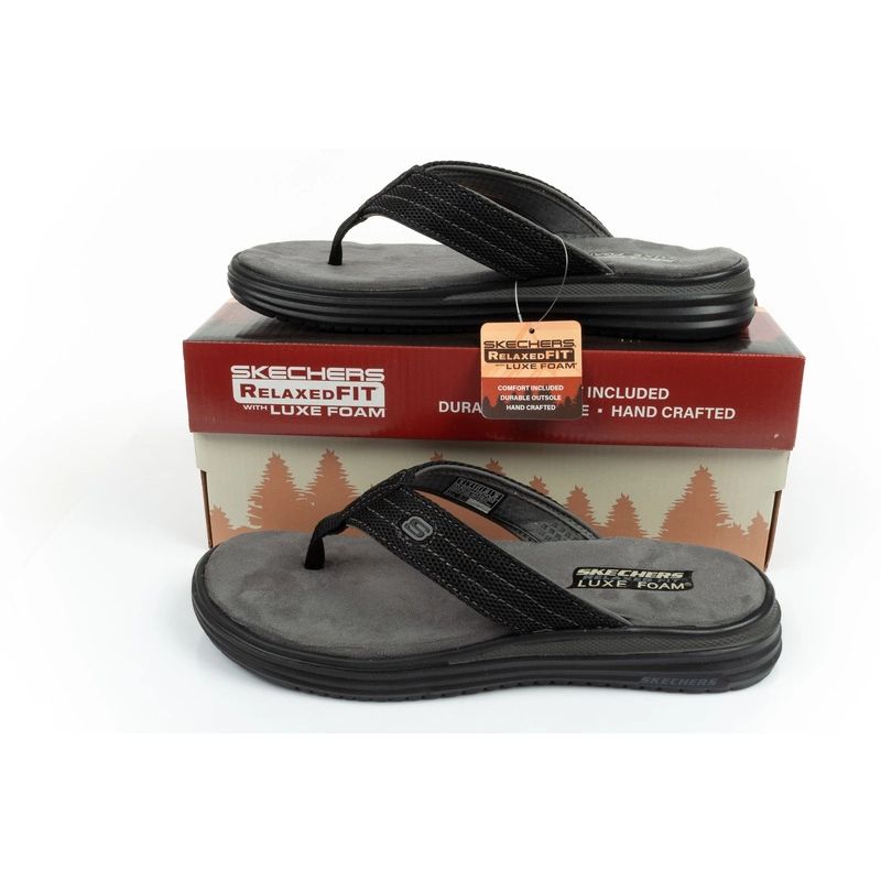 31. Skechers Proven Flip-Flops M 204577 BLK