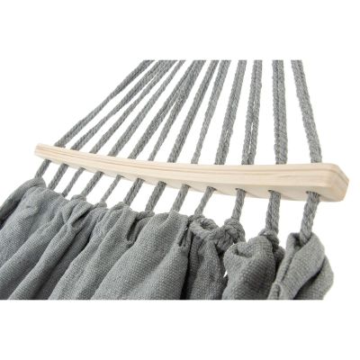 19. GARDEN HAMMOCK 2-PERSON LUXE XXL 250x150CM WITH SPREADER BAR AND COVER GRAY 1031170