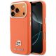 Karl Lagerfeld Karl & Choupette Head Pins Saffiano MagSafe Case for iPhone 17 Pro Max - Orange