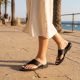 6. Women's elegant flip-flops, black, Vinceza 62307