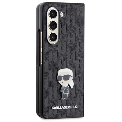 5. Karl Lagerfeld Saffiano Monogram Ikonik Pin case for Samsung Galaxy Z Fold 5 - black