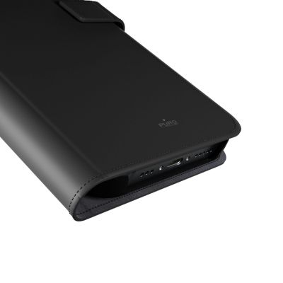 5. Puro Wallet Detachable MagSafe 2in1 PU Leather Case with Flap and Wallet for iPhone 16 - Black