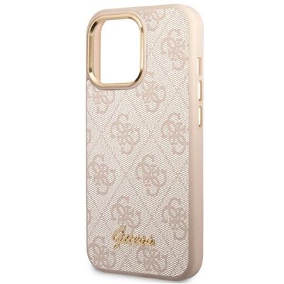 6. Guess 4G Vintage Gold Logo case for iPhone 14 Pro - pink