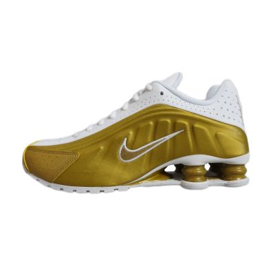 2. Nike Shox R4 Metallic Gold White (GS) Sports Shoes - CW2626-700