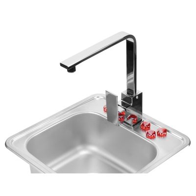 4. Deante Twist 1-bowl sink without drainer, stainless steel ZEU010A
