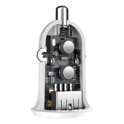 8. Baseus Grain Pro car charger 2x USB 4.8 A white (CCALLP-02)
