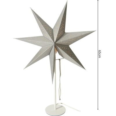 4. DECORATIVE STAR WITH LED ILLUMINATION, H: 65 CM, SILVER