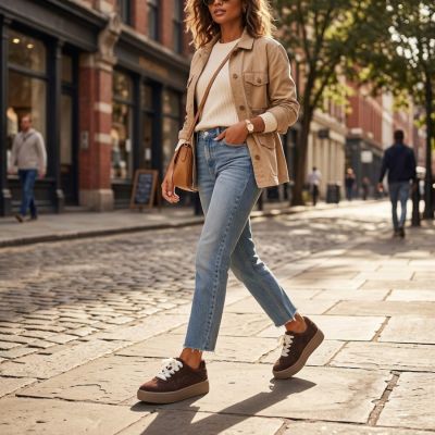 7. Women's brown platform shoes Big Star UU274004