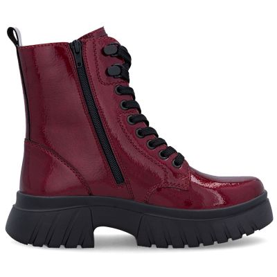 2. Women's leather ankle boots, burgundy platform, Rieker W1870-35