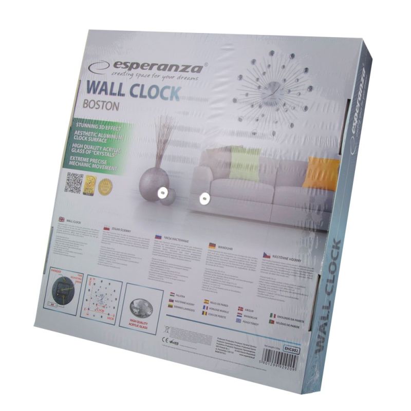 4. Esperanza Boston EHC002 wall clock (silver)