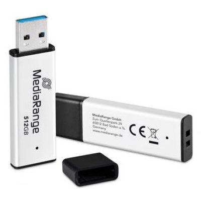 2. MediaRange MR1904 USB Flash Drive 512GB USB Type-A 3.2 Gen 1 (3.1 Gen 1) Black, Silver