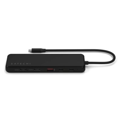 4. Satechi 13-in-1 USB-C Triple Display Multiport Adapter - USB-C adapter (1x Ethernet 1 Gbps, 3x USB-A 5 Gbps, 1x USB-A 10 Gbps, 2x USB-A 480 Mbps, 2x USB-C 10 Gbps 85W PD, 2x HDMI 2.0 4K@60Hz, DP 1.4 8K@60Hz, 3.5 mm Audio in/out) (black)