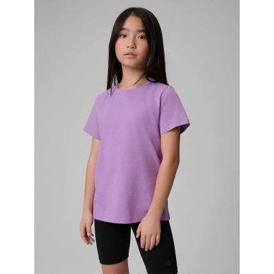 Regular plain girls' T-shirt 4F 4FJRSS26TTSHF3554-12S