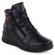 Black leather women’s wedge ankle boots Vinceza 39963