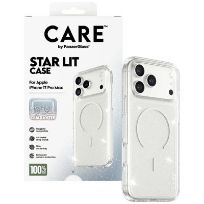 4. CARE by PanzerGlass Flagship Urban Explorer Case w. White MagSafe for iPhone 17 Pro Max - Clear Glitter