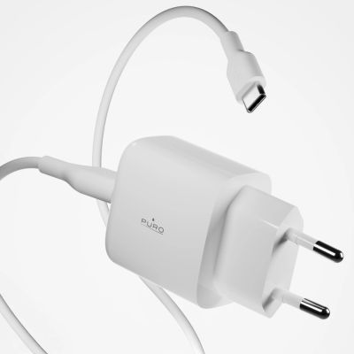 7. Puro PROLITE 10W USB-A wall charger + USB-A - USB-C cable 1.2m - white