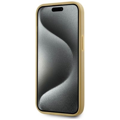 5. Karl Lagerfeld Wrinkled Metal Signature iPhone 15 Case - Gold