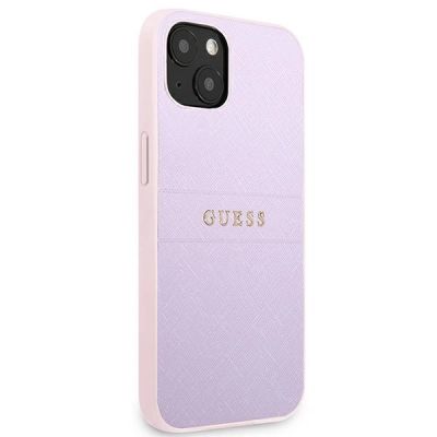 4. Guess GUHCP13SPSASBPU iPhone 13 mini 5,4 "purple / purple Saffiano Hot Stamp & Metal Logo