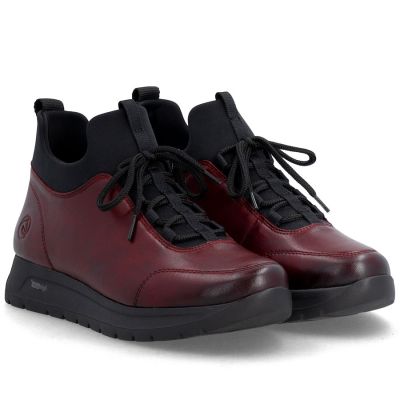 4. Women's leather insulated ankle boots, burgundy Remonte Rieker D2V06-35