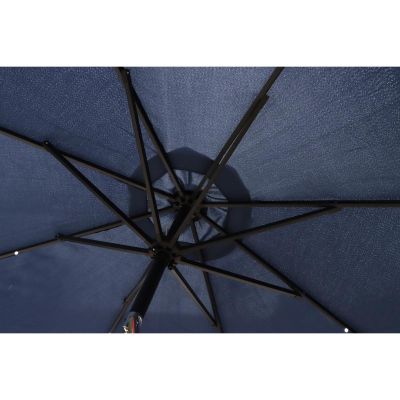 30. GARDEN UMBRELLA WITH LED LIGHTING 300CM NAVY BLUE