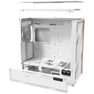 9. Antec Flux Pro Full-Tower E-ATX PC Case, Tempered Glass – White