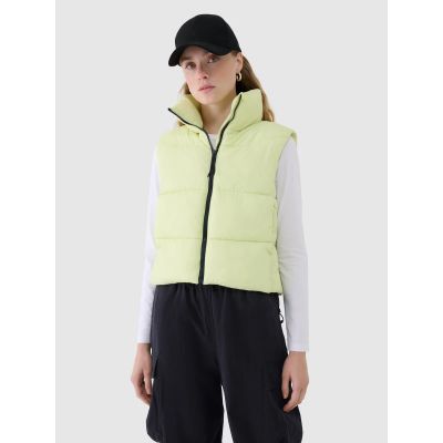 Cropped down vest with synthetic filling for women 4F 4FWSS25TVJAF182-45S