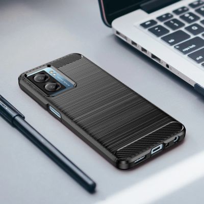 14. Carbon Case for Xiaomi Poco F4 5G flexible silicone carbon cover black