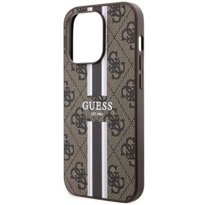 6. Guess 4G Printed Stripes MagSafe case for iPhone 15 Pro - brown