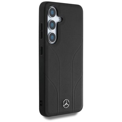 4. Mercedes Leather Debossed Lines MagSafe case for Samsung Galaxy S25 - black