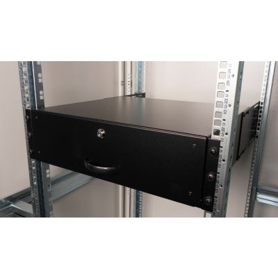4. 19" drawer equipment for 3U server cabinets, lockable BK (EZD-3-B)