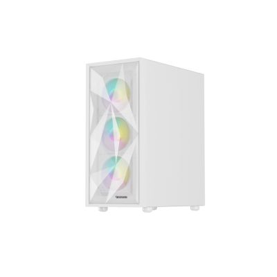 9. GENESIS DIAXID 605 ARGB MIDI TOWER CASE WITH WINDOW, USB-C, WHITE