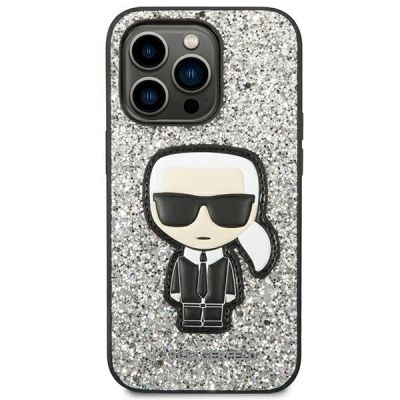 3. Karl Lagerfeld KLHCP14XGFKPG iPhone 14 Pro Max 6.7 "hardcase silver / silver Glitter Flakes Ikonik