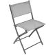 4. BALCONY FURNITURE SET ROUND TABLE AND 2 FOLDING CHAIRS GRAY
