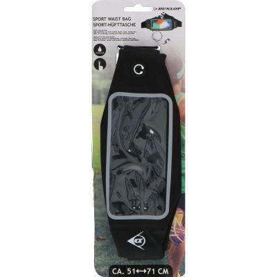 2. DUNLOP BLACK SPORTS WATERPROOF WAIST BAG FOR RUNNING WITH PHONE WINDOW