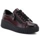 Women's patent leather platform shoes in burgundy Vinceza 133134