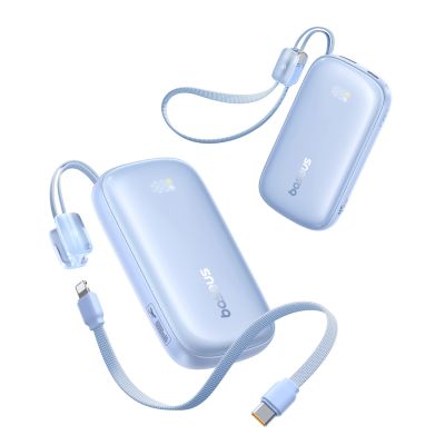 2. Baseus EnerFill FC21 Qpow 3 Ultra 10000mAh 45W Power Bank with Detachable USB-C/ Lightning Cable - Blue