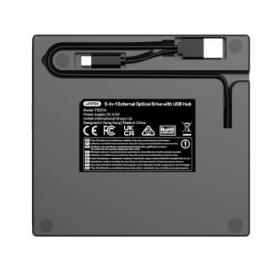 4. T1037A01 EXTERNAL CD/DVD RECORDER WITH USB HUB AND SD CARD READER UNITEK