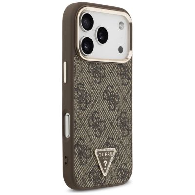 4. Guess 4G Triangle Logo MagSafe Case for iPhone 17 Pro / 18 Pro - Brown