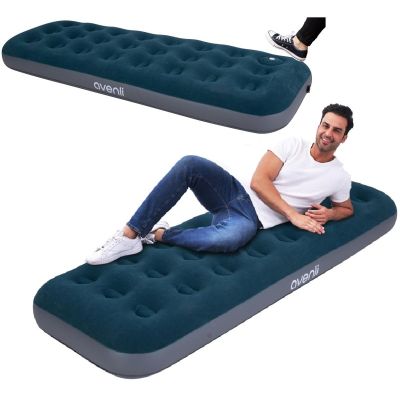 14. FLOCKED MATTRESS FOR 1-PERSON WITH BUILT-IN FOOT PUMP 191x73x22CM 24130