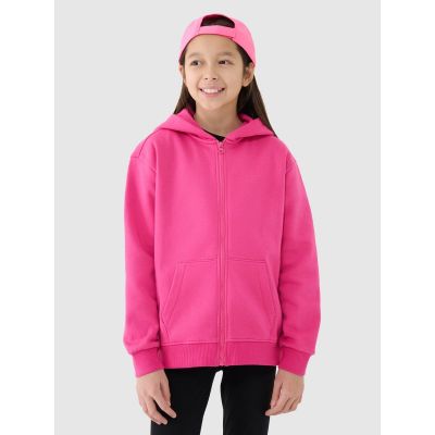 Girls' sweatshirt with a hood, 4F Junior 4FJRAW24TSWSF1830-55S